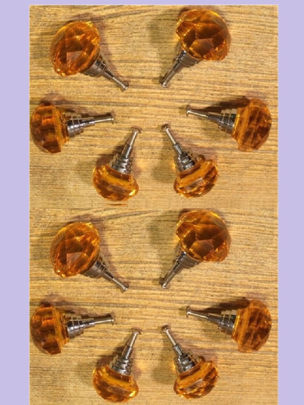 Twelve (12) Large Amber Solid Crystal Drawer Knob Cabinet Pull Twelve (12) HO14A